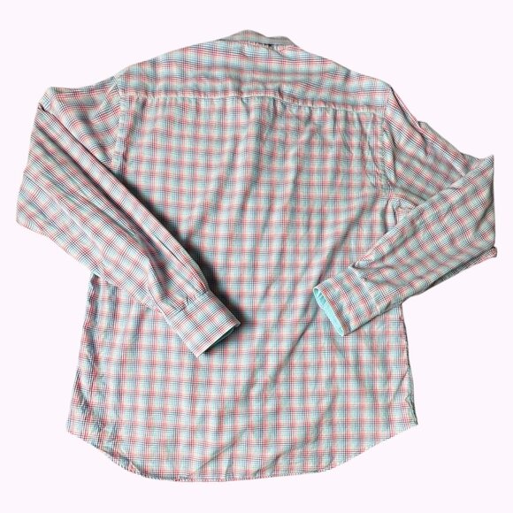 Bugatchi UOMO Classic Fit Button Down Shirt Long Sleeve Flip Cuffs Mens Sz M - Picture 9 of 10